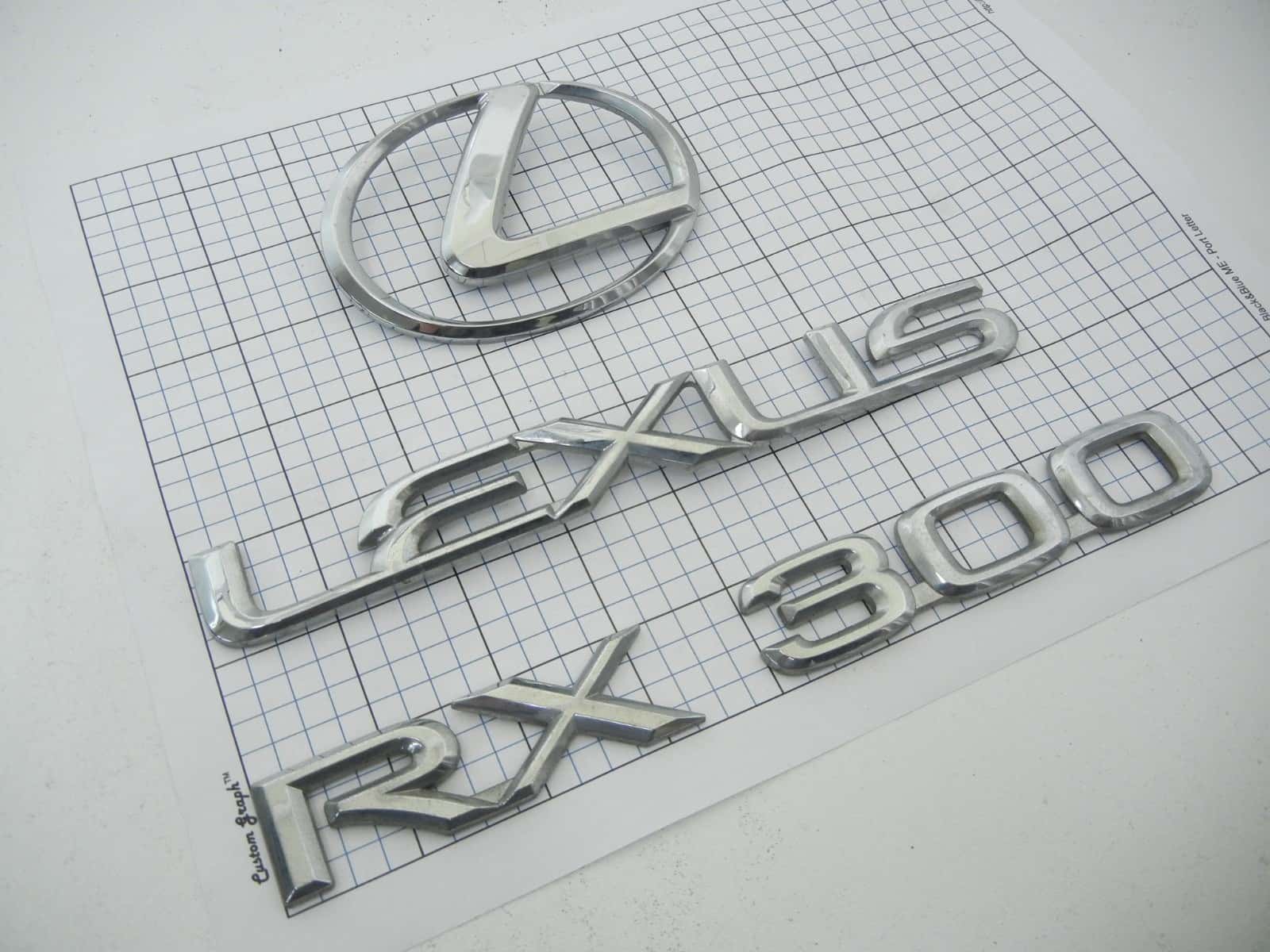 Lexus RX300 2000 rear trunk oval emblem logo full set OEM