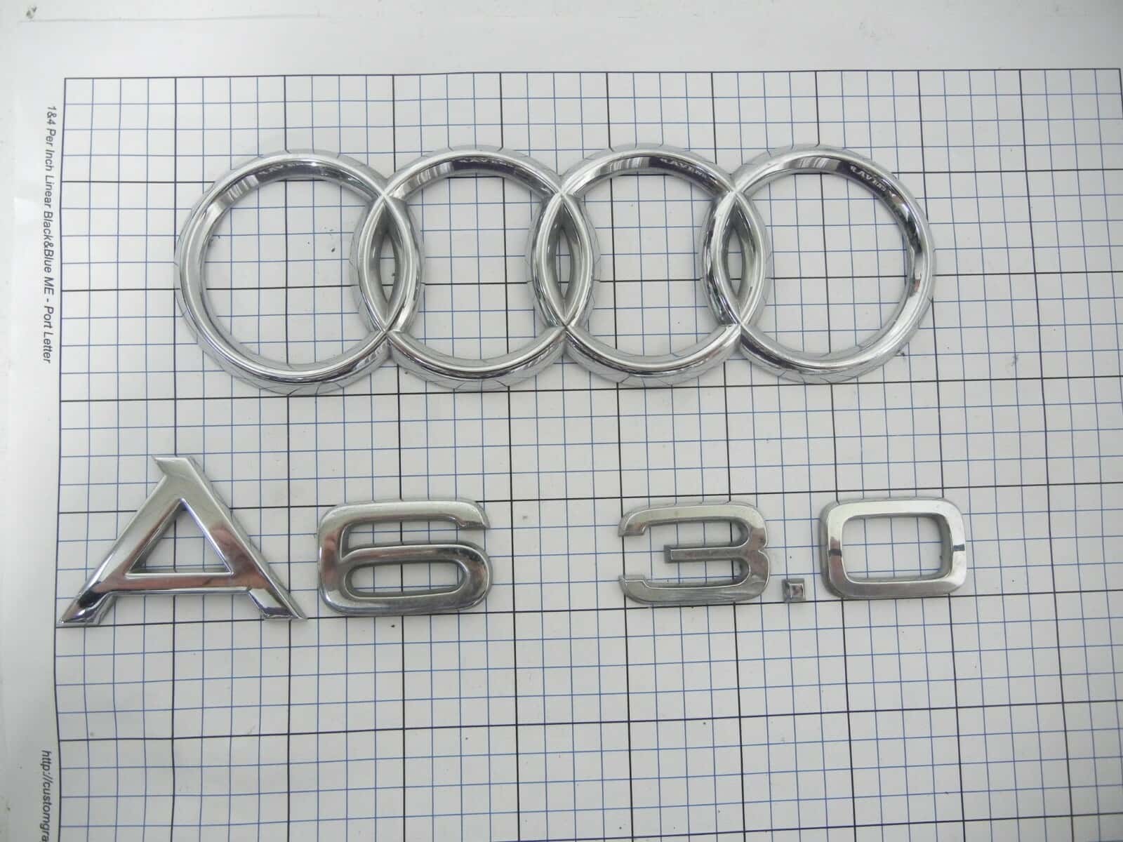 Audi A6 2003 2004 ring 3.0 trunk emblem badge OEM Factory Genuine Stock