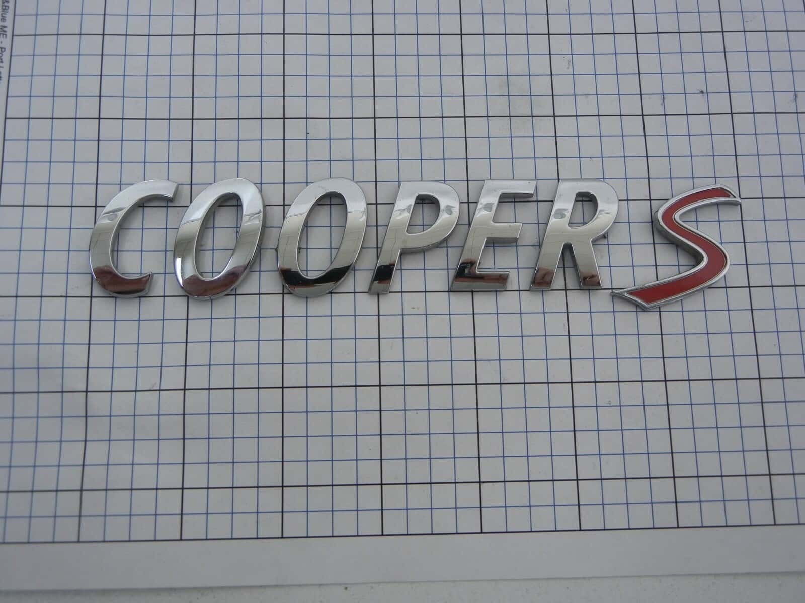 Mini Cooper S trunk emblem letters set OEM Factory Genuine Stock
