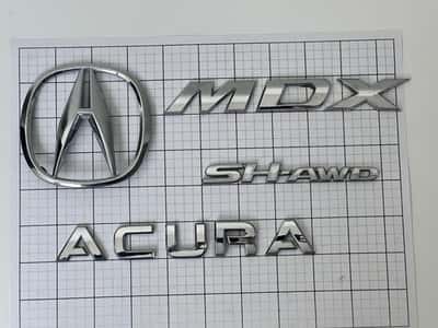 2007- 2012 MDX SH-AWD rear trunk emblem badge logo full set OEM 2008 2009 2010