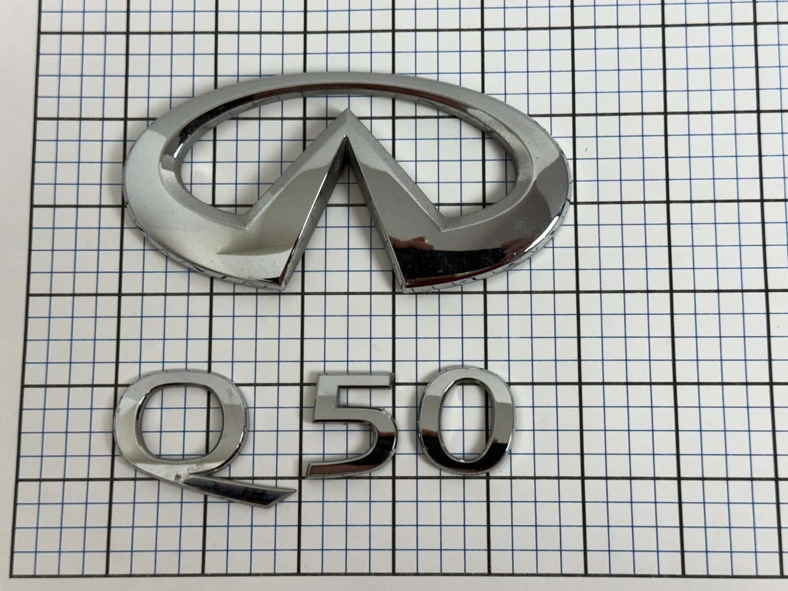 Infiniti Q50 sedan 2014 trunk emblem badge letters OEM Factory Genuine Set
