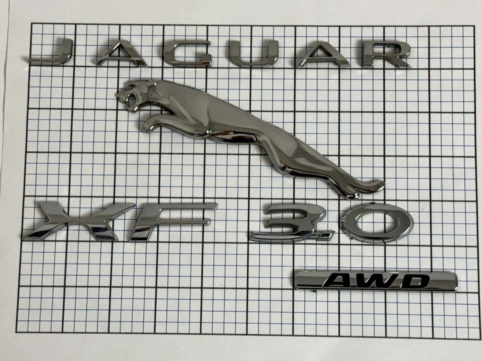 JAGUAR XF 3.0 AWD REAR TRUNK EMBLEM FULL SET LEAPING CAT EX23-404D52-AA