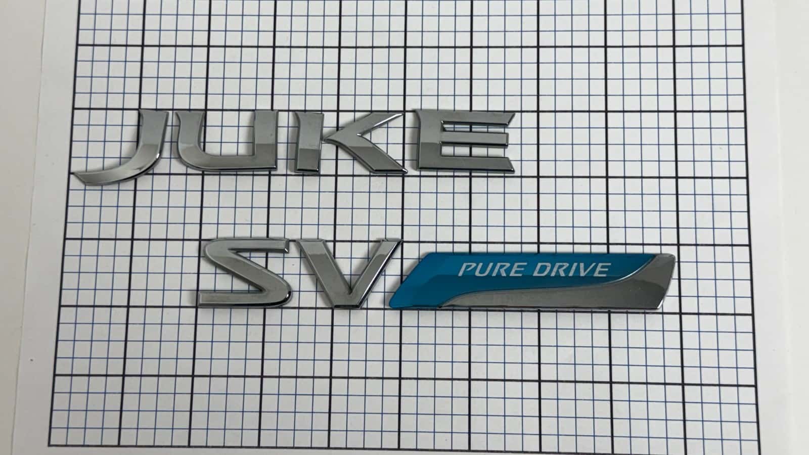 Nissan JUKE SV PURE DRIVE trunk liftgate emblem letters genuine OEM