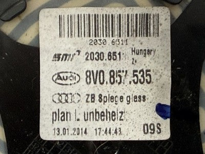2015-2020 AUDI A3 S3 OEM Left Driver side door heated mirror glass 8V0857535