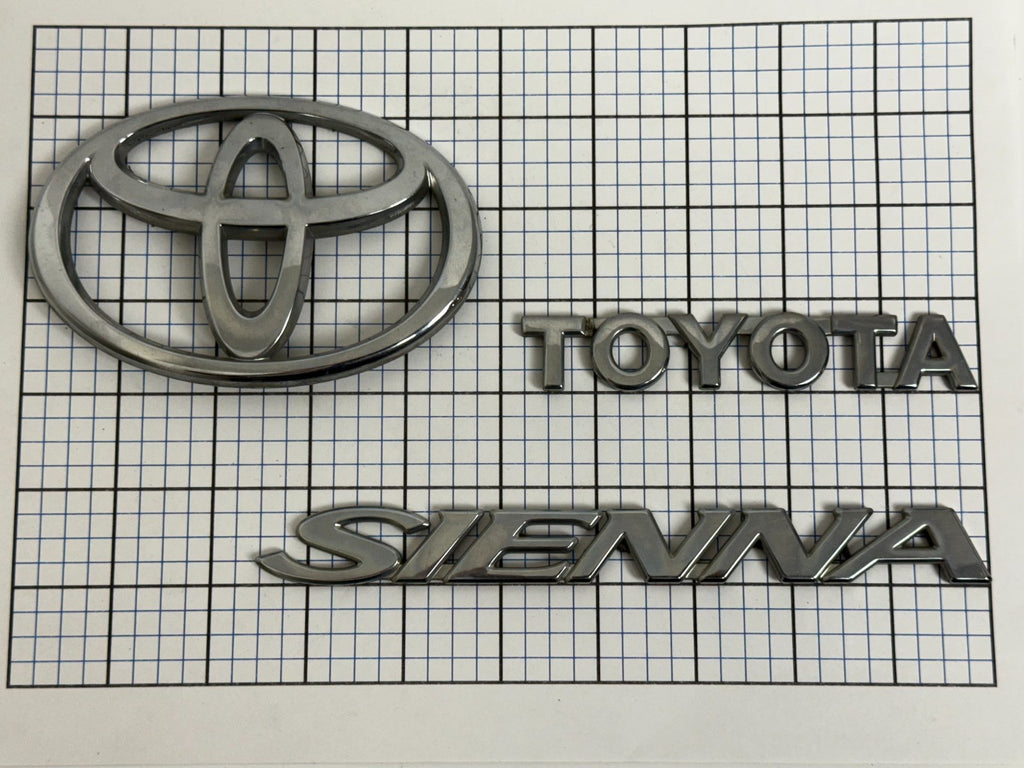 2004-2010 Toyota Sienna XL20 OEM rear liftgate emblem set 75441-08030