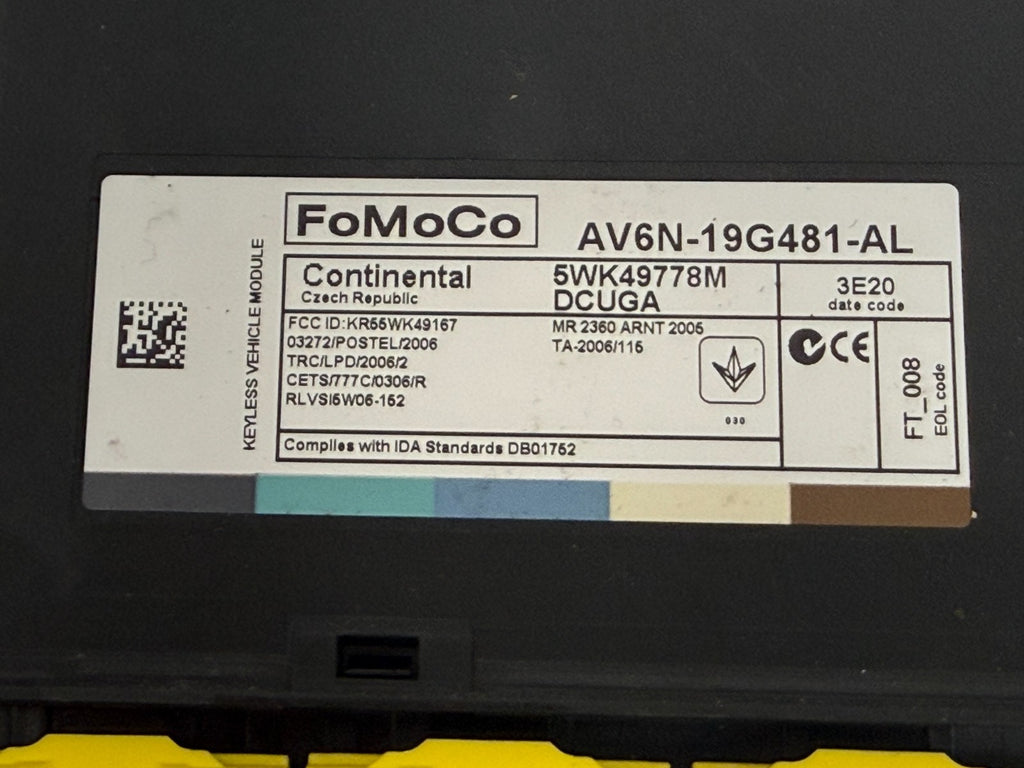 2012-2018 Ford Focus C-Max Escape Passive Keyless Entry Module AV6N19G481AL OEM