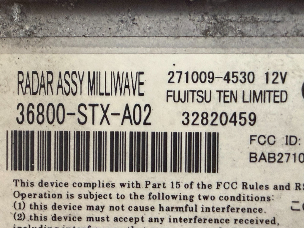 2010-2013 Acura MDX Advance Radar Milliwave Distance Sensor OEM 36800-STX-A02