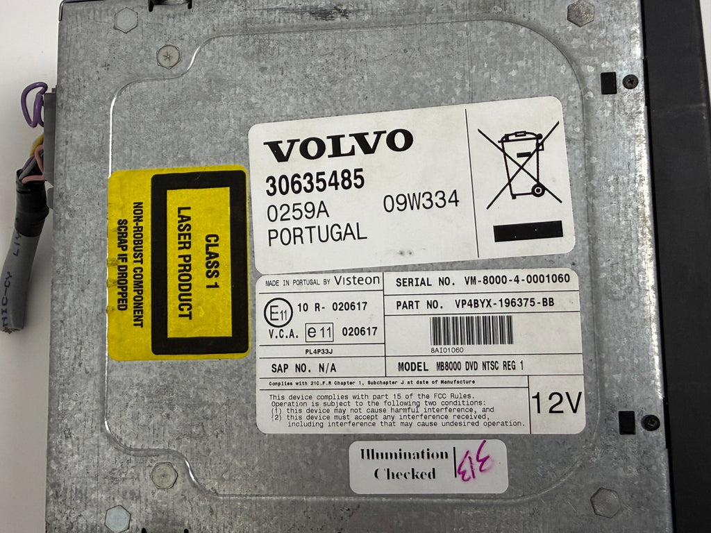 2003-2006 VOLVO XC90 OEM ARMREST REAR ENTERTAINMENT DVD PLAYER MB8000 DVD