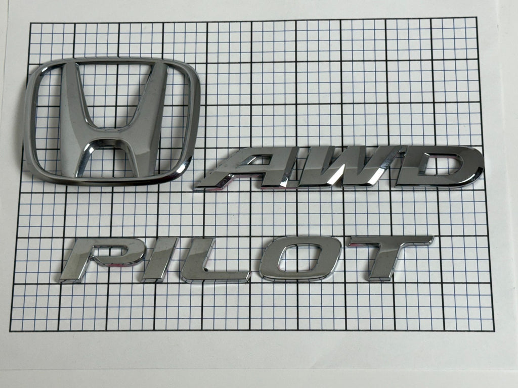 2016–2022 HONDA Pilot AWD rear trunk emblem badge logo OEM Full Set