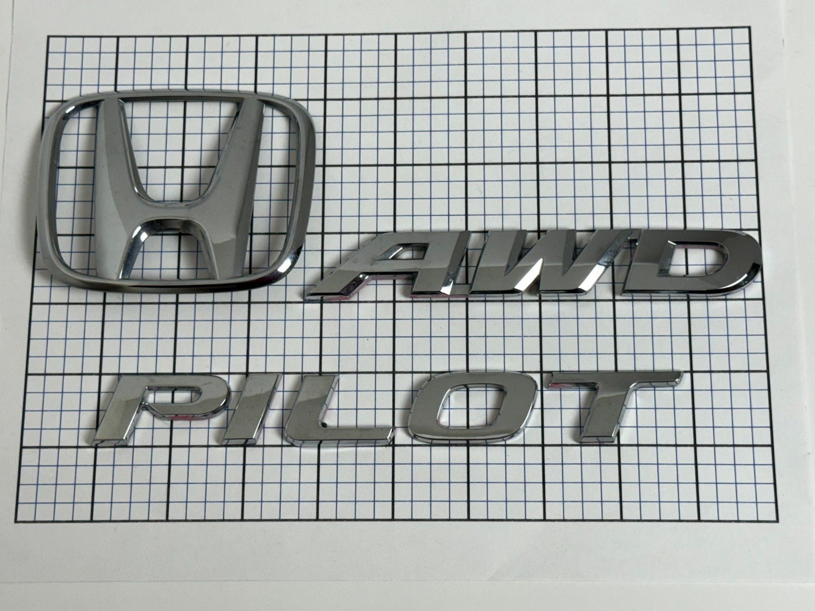 2016–2022 HONDA Pilot AWD rear trunk emblem badge logo OEM Full Set