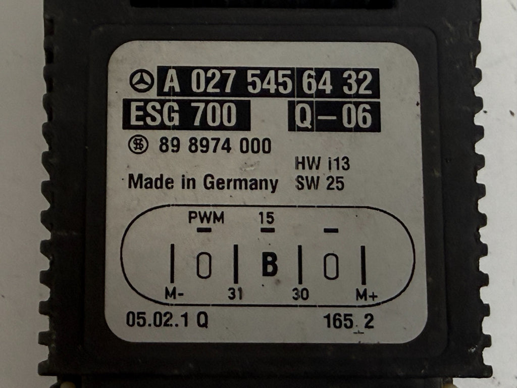 Mercedes W220 2000 S500 CL500  HVAC Auxiliary Fan Control Unit 0275456432 OEM