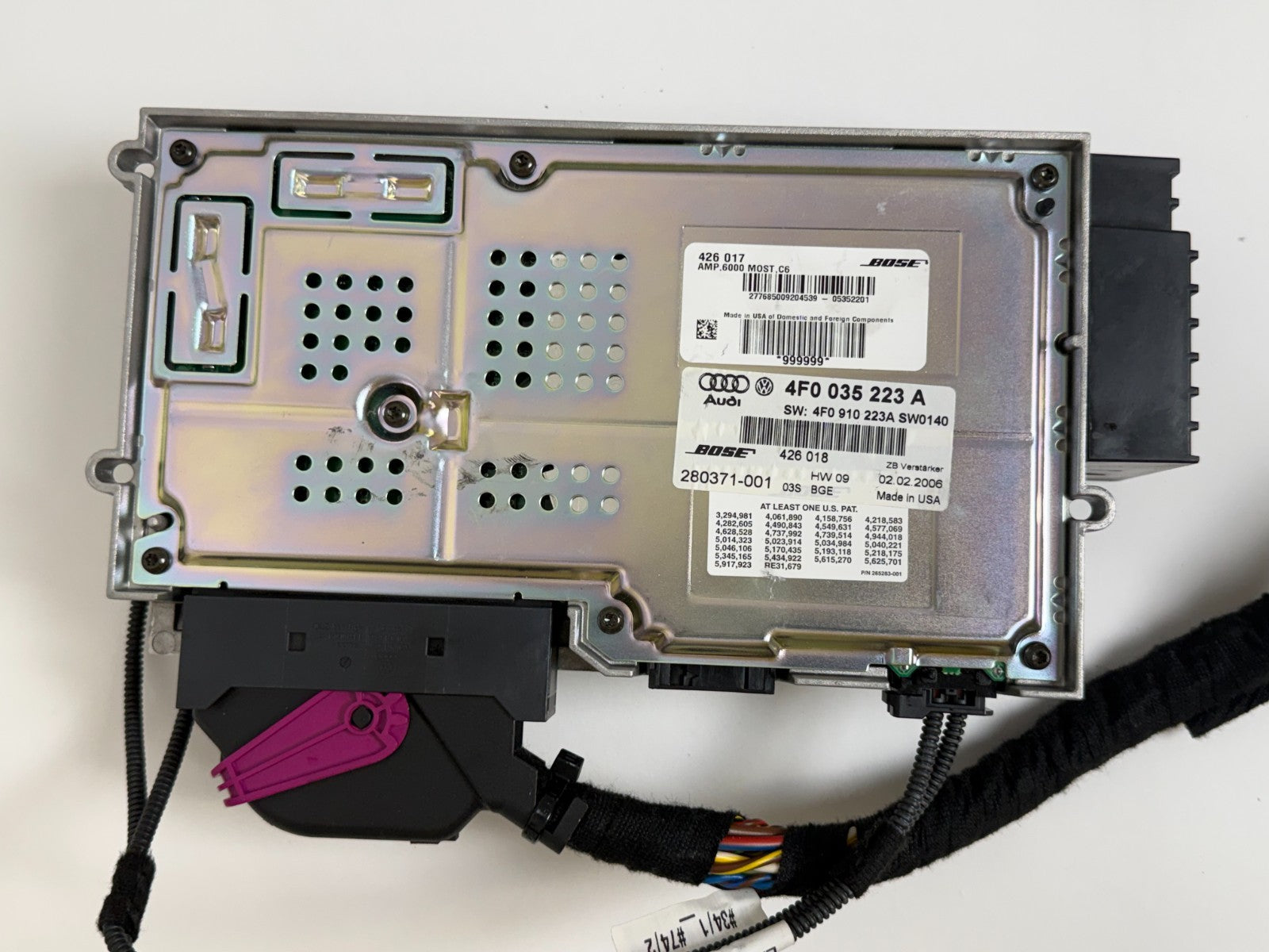2005-2006 Audi A6 C6 BOSE Premium Sound Main Amplifier Amp OEM 4F0035223A