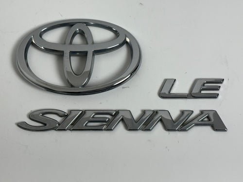 2004-2010 Toyota Sienna LE XL20 OEM rear liftgate emblem set 75441-08030
