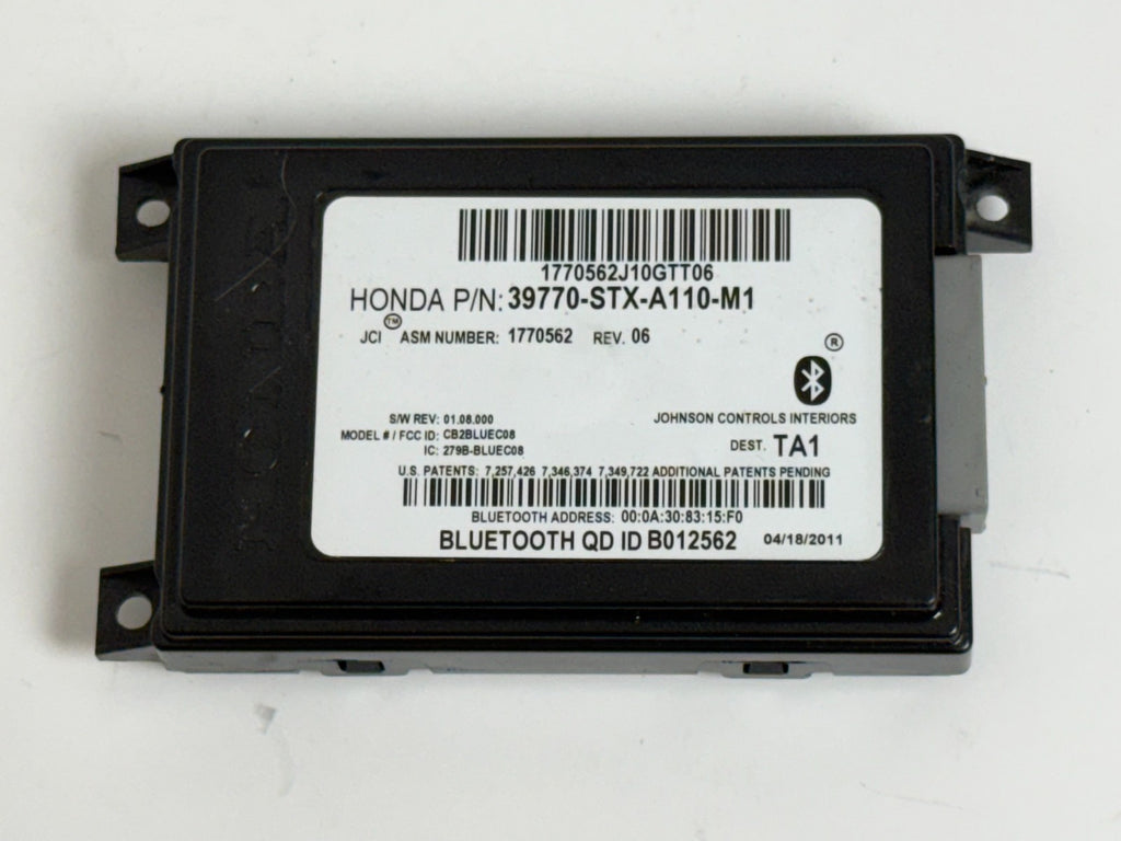 2010-2013 ACURA MDX BASE TRIM HFL HFT OEM Bluetooth Module 39770-STX-A110-M1