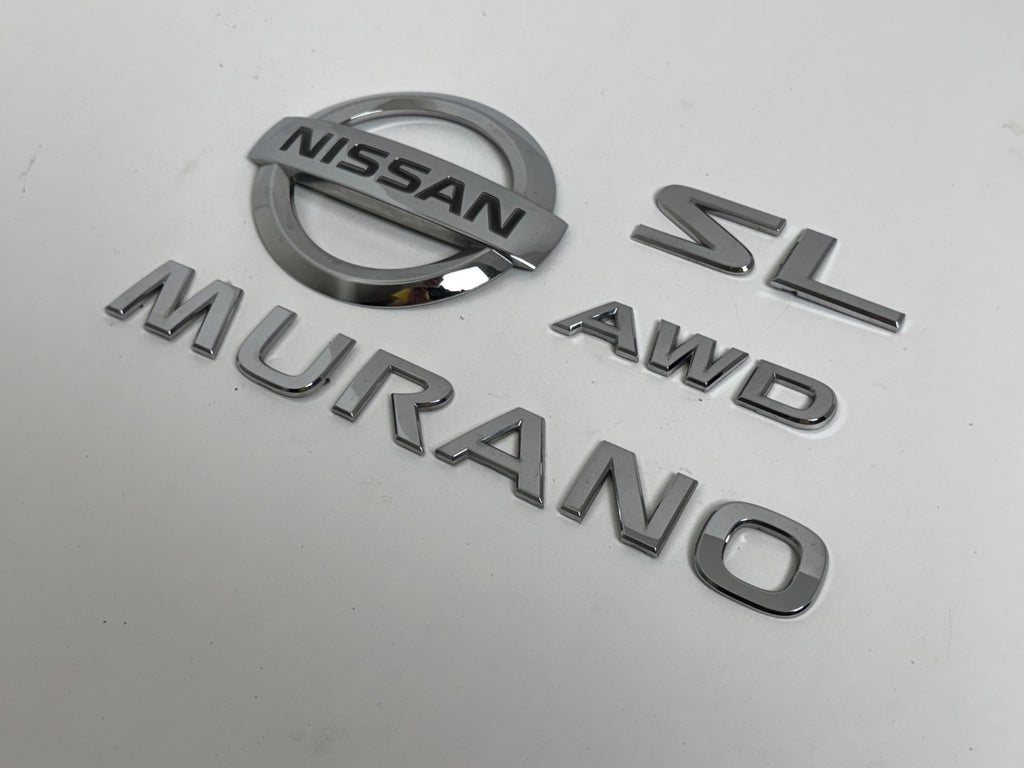 2009-2012 Nissan Murano SL AWD Rear Trunk Emblem Badge Set OEM 90894-1AA0A