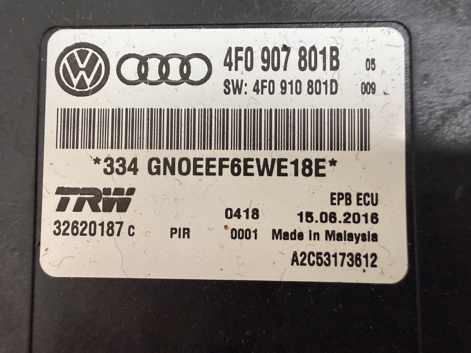 2005-2011 Audi A6 S6 Electronic Parking Brake EPB Control Module 4F0907801B OEM