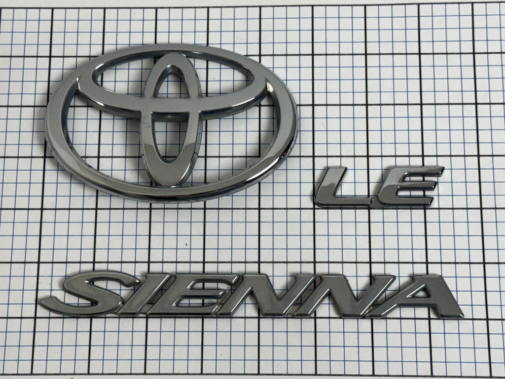 2004-2010 Toyota Sienna LE XL20 OEM rear liftgate emblem set 75441-08030