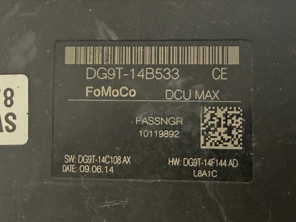 2013-2016 Ford Fusion Lincoln MKZ Passenger Door Control Module DG9T-14B533-CE
