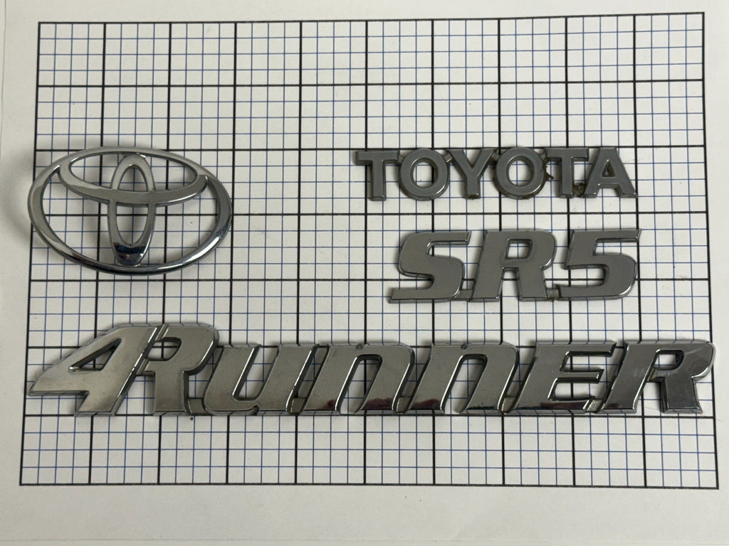 2001-2002 Toyota 4Runner SR5 OEM rear liftgate emblem set 75441-35010