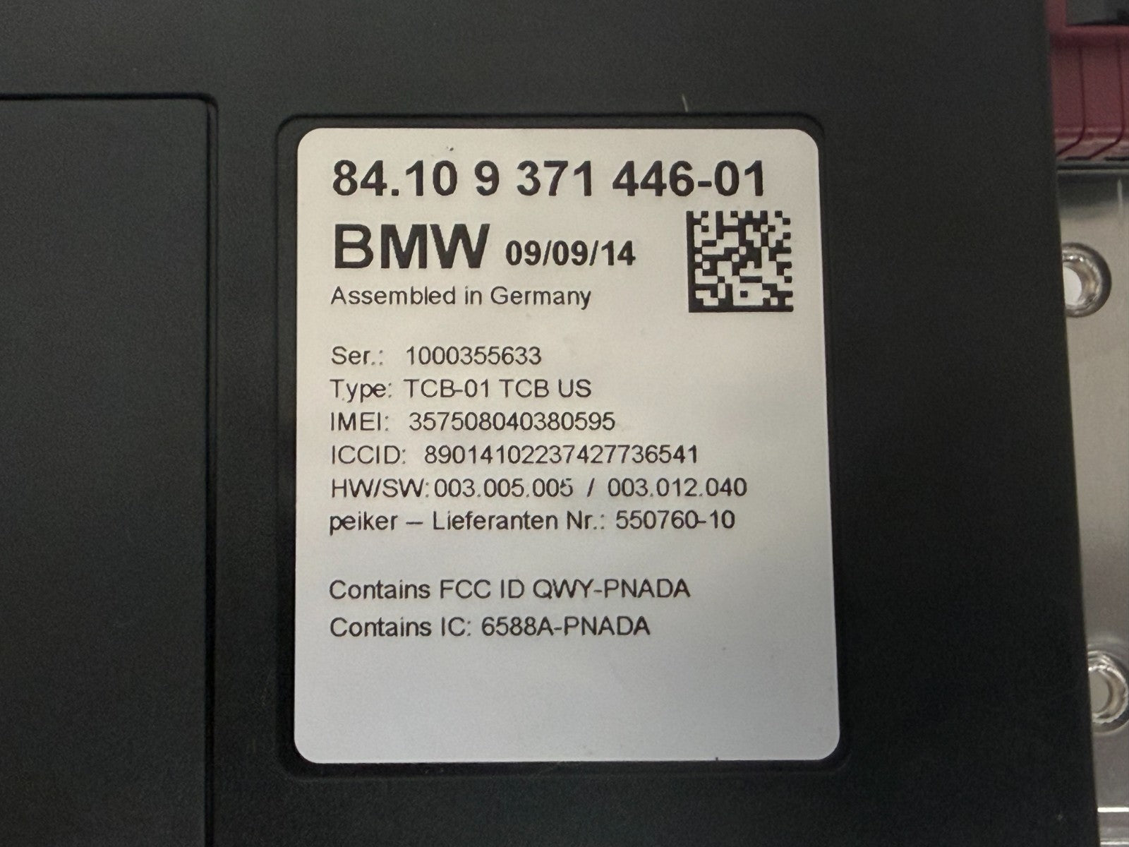 2011-2017 BMW F10 535xi Telematics Bluetooth Control Module 84.10 9389660-01 OEM