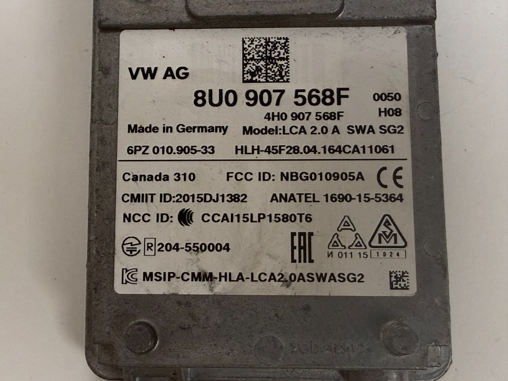 2015-2018 Audi Q3 Left Blind Spot Lane Change Radar Module 8U0907568F OEM