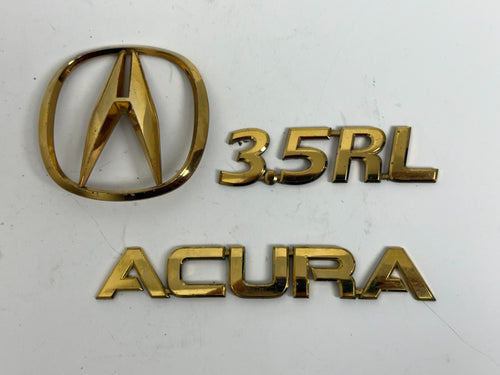 2003-2004 Acura 3.5RL rear gold package  emblem full set 75700-SZ3-A200 OEM