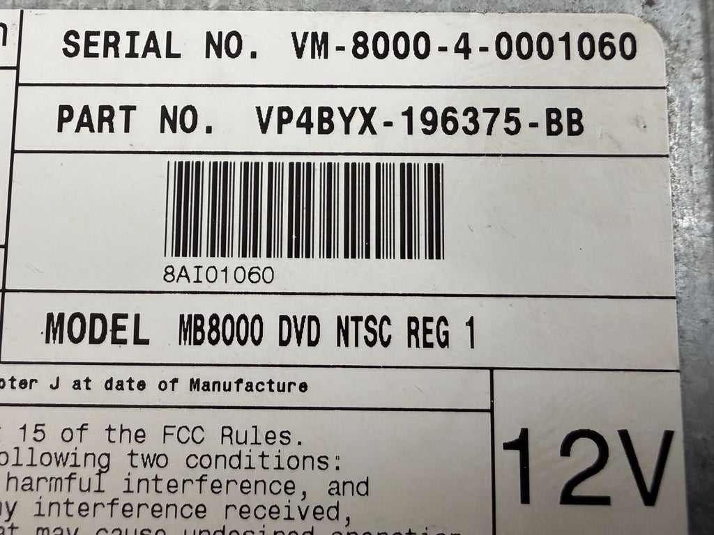 2003-2006 VOLVO XC90 OEM ARMREST REAR ENTERTAINMENT DVD PLAYER MB8000 DVD