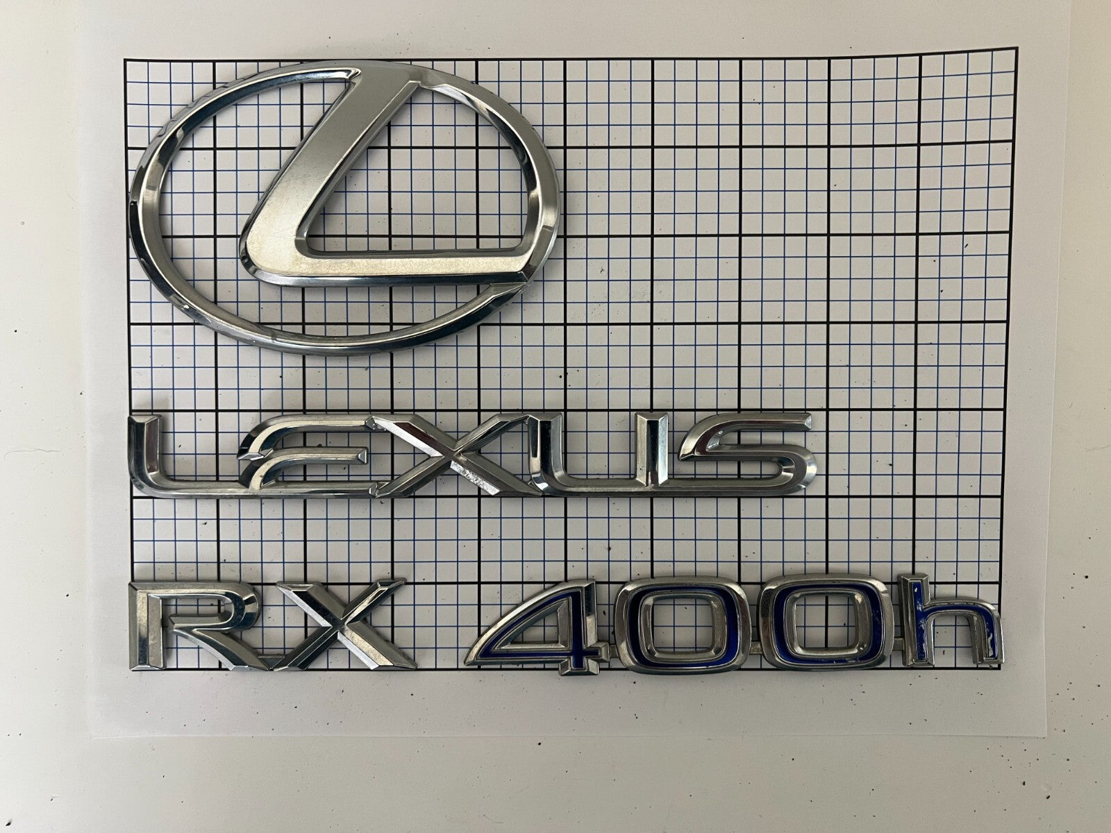 LEXUS Rx400h Blue 2006 - 2008 Rear Trunk Oval Emblem Logo Full Set