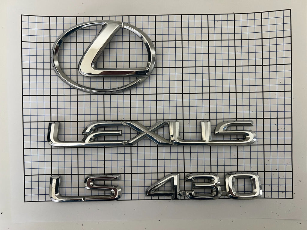 LEXUS Ls430 2001 2002 2003 Rear Trunk Emblem Logo Full Set LS 430