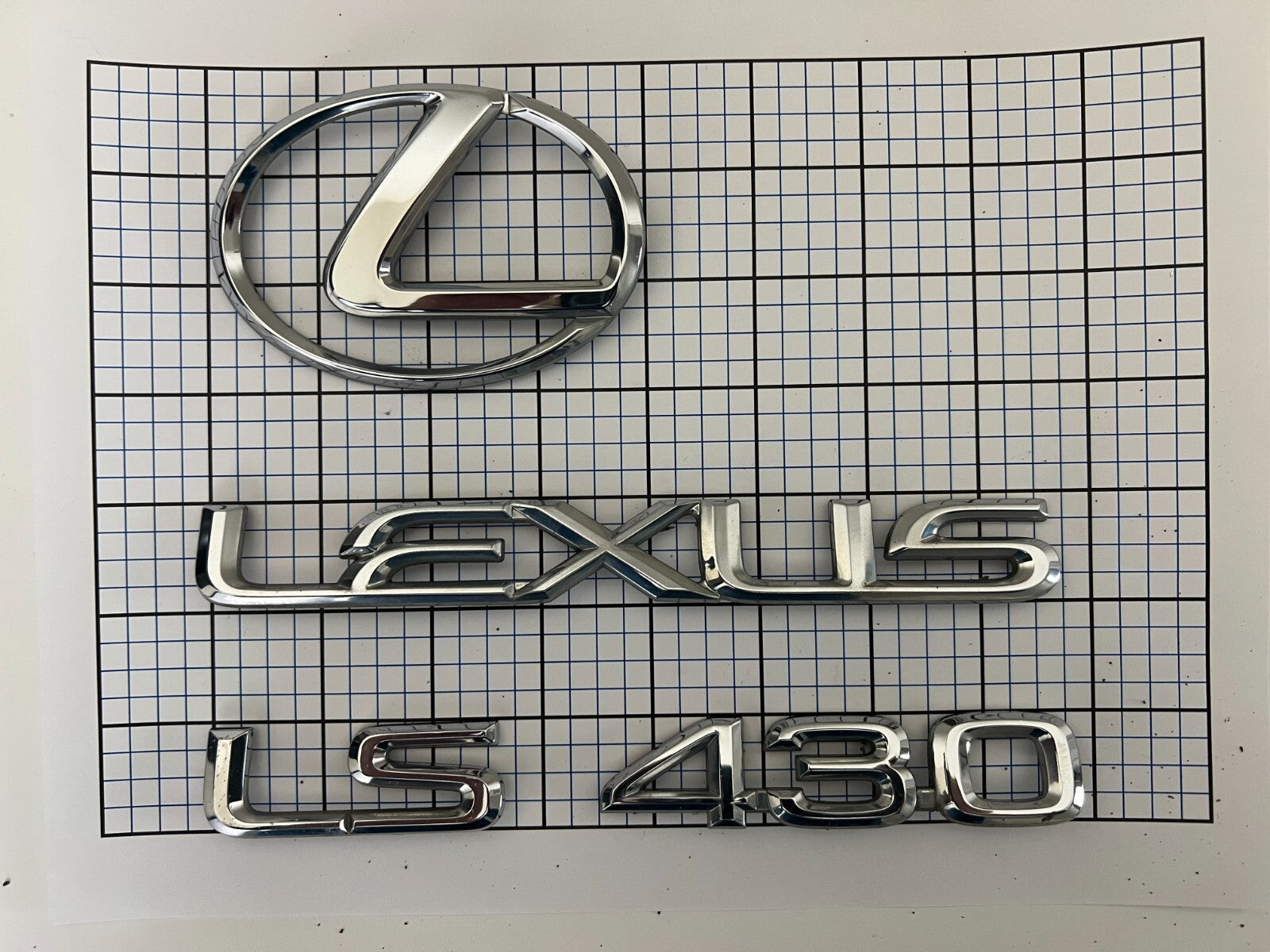 LEXUS Ls430 2001 2002 2003 Rear Trunk Emblem Logo Full Set LS 430