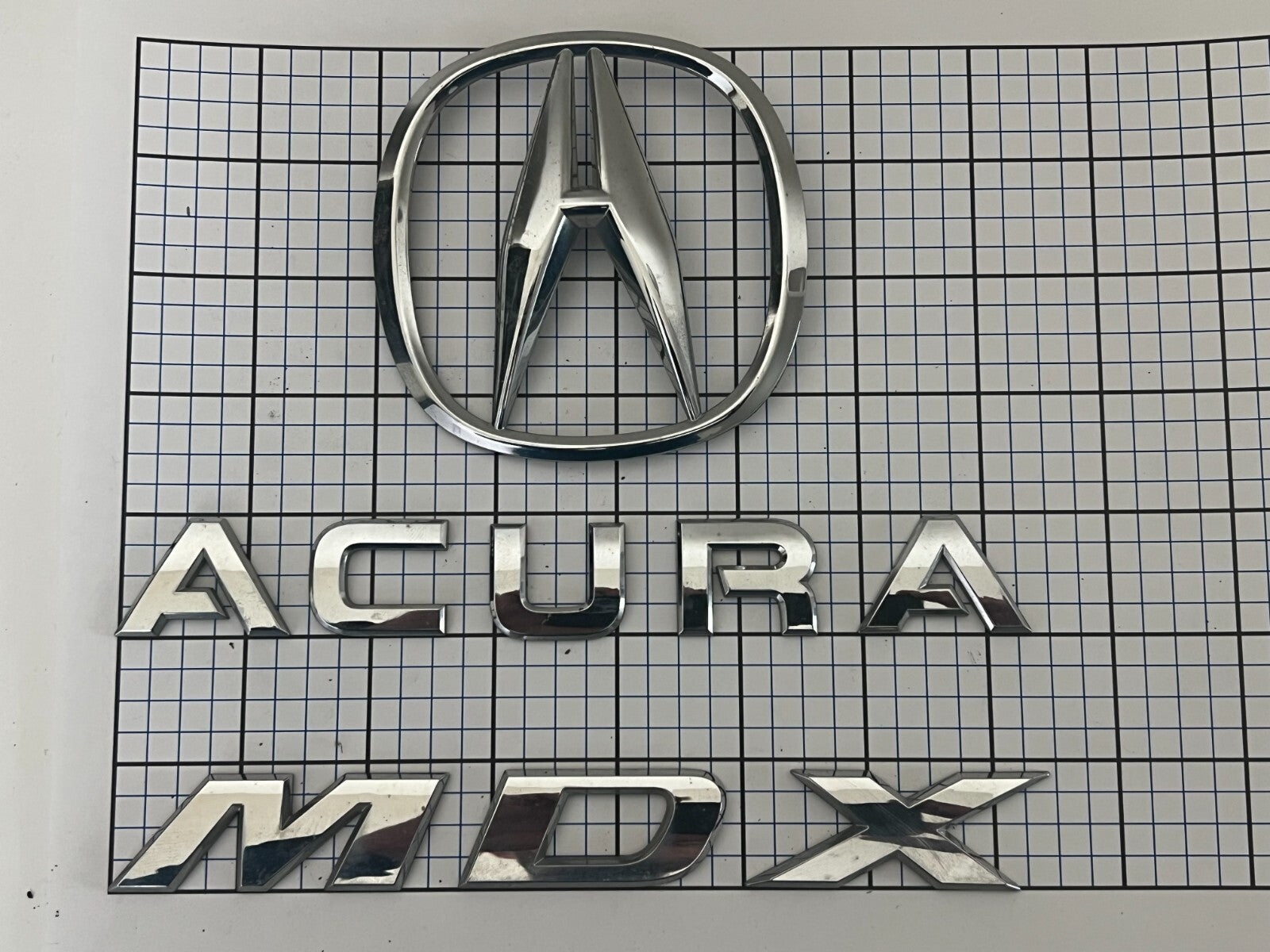 ACURA MDX 2007 2008 2009 2010 2012 Rear Trunk Emblem Badge Logo Full Set