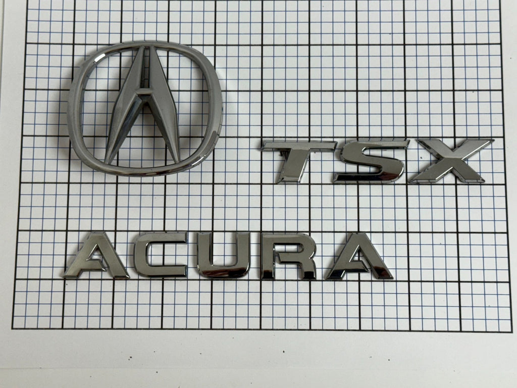 ACURA TSX 2009 2010 2011 2012 2013 14 Rear Trunk Emblem Badge Logo Full Set