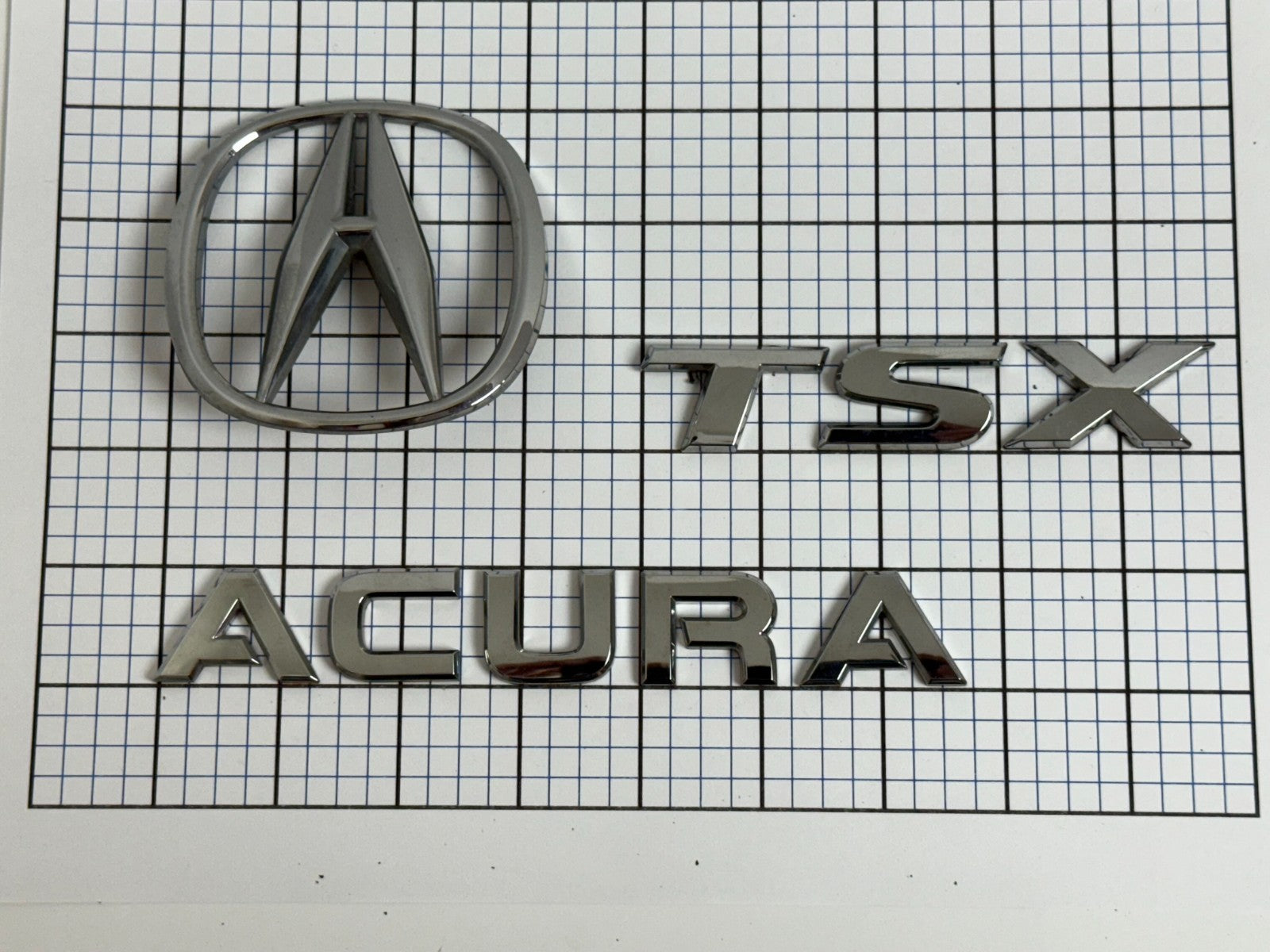ACURA TSX 2009 2010 2011 2012 2013 14 Rear Trunk Emblem Badge Logo Full Set