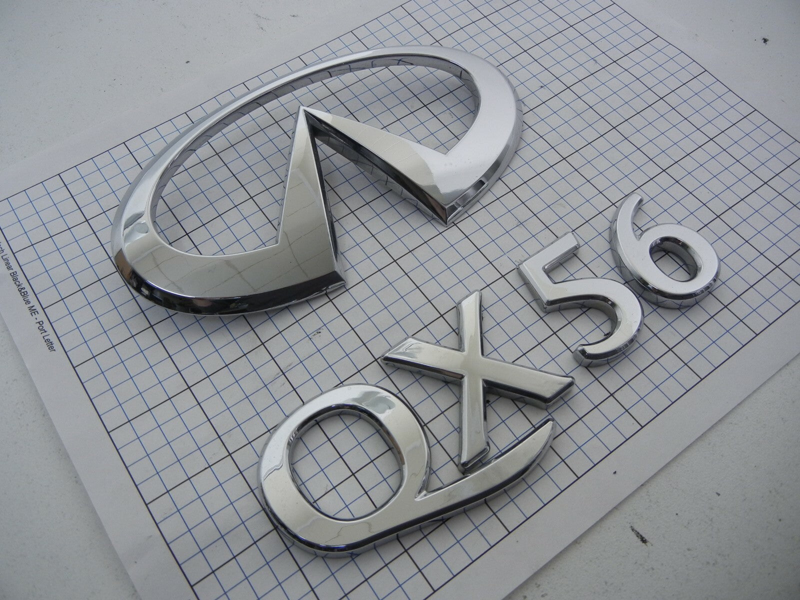 INFINITI Qx56 2007 Trunk Emblem Badge Logo Full Set