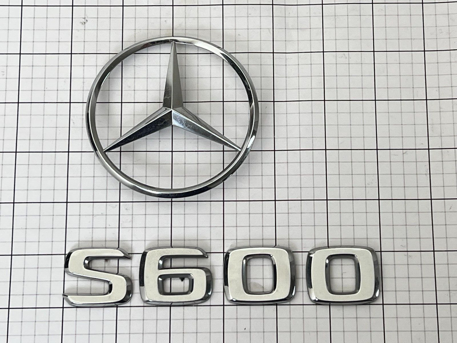 MERCEDES Benz W220 S600 Trunk Star Emblem Badge Logo Set