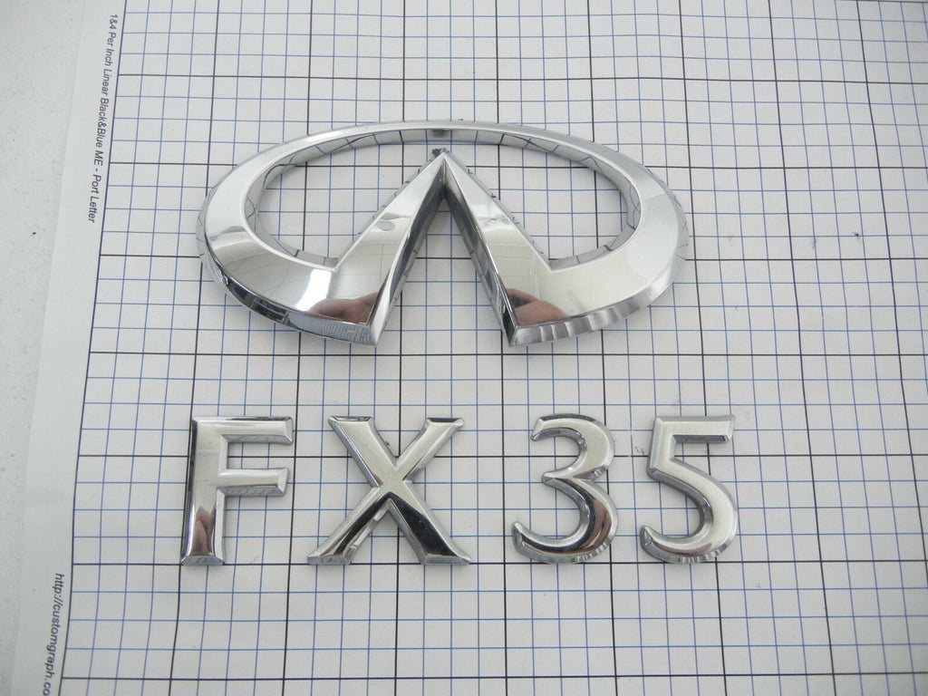 INFINITI Fx35 03 - 08 Trunk Emblem Badge Logo Set