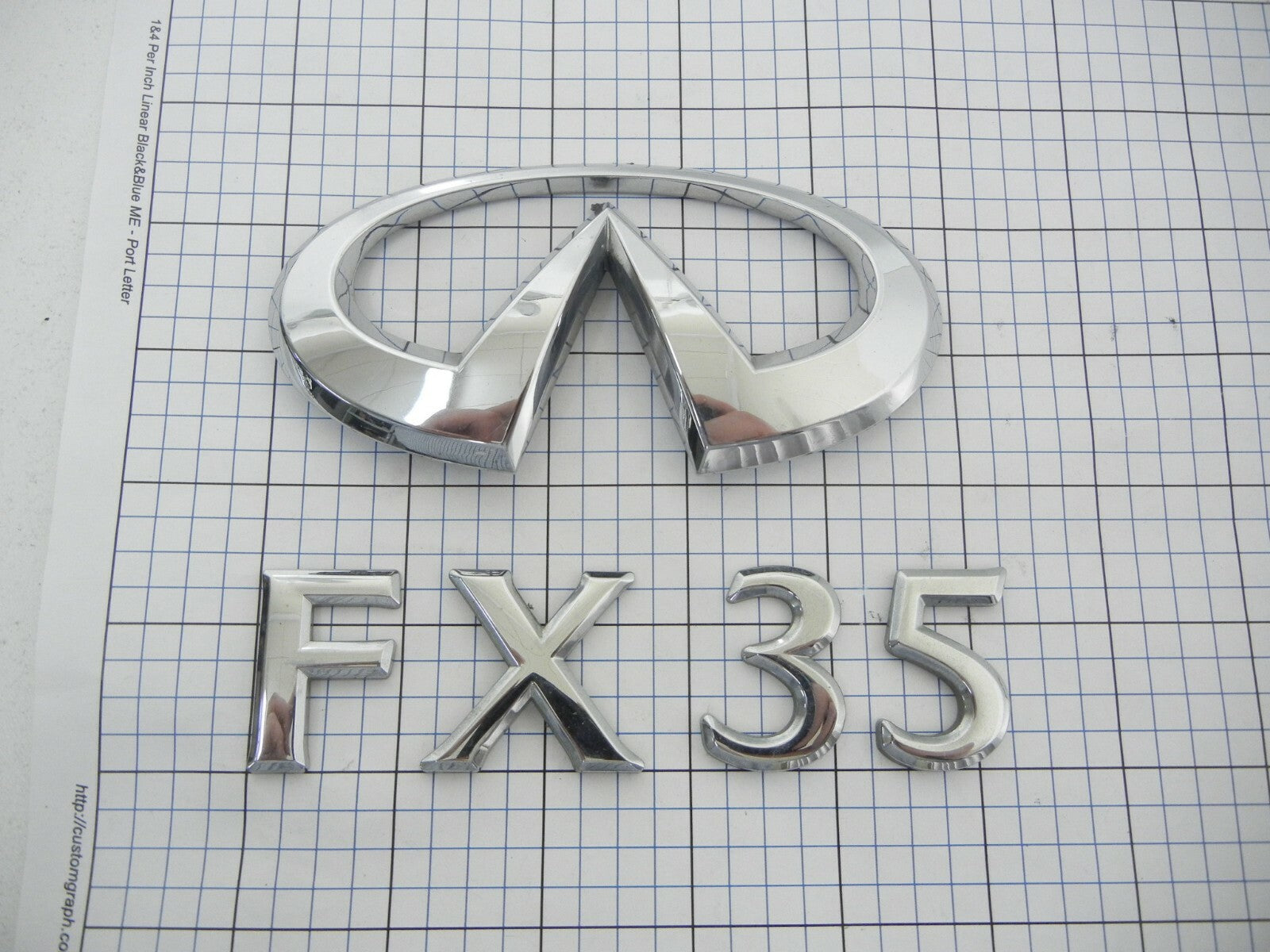 INFINITI Fx35 03 - 08 Trunk Emblem Badge Logo Set