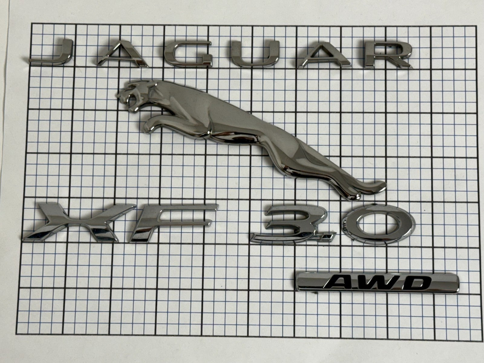 JAGUAR XF 3.0 AWD REAR Trunk Emblem FULL SET Leaping CAT Ex23-404d52-aa