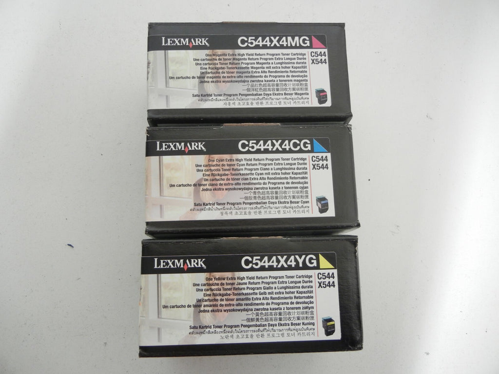 LEXMARK C544 XTRA HIGH Yield Toner Color SET C544x4cg C544x4yg C544x4mg