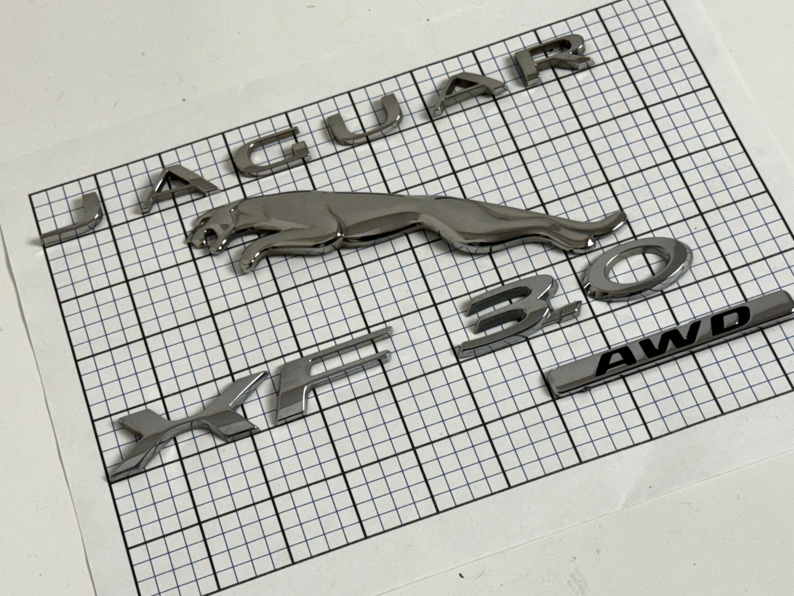 JAGUAR XF 3.0 AWD REAR Trunk Emblem FULL SET Leaping CAT Ex23-404d52-aa