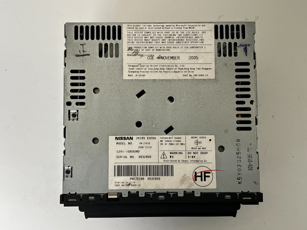 INFINITI M35 M45 2006 2007 Clarion CD Player Receiver 28185eh20a