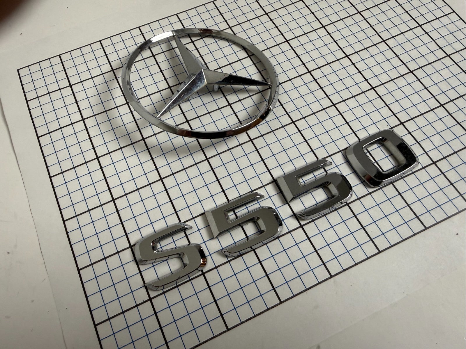 MERCEDES S-class S550 W221 2007 - 2013 Rear Trunk Star Emblem Logo Set