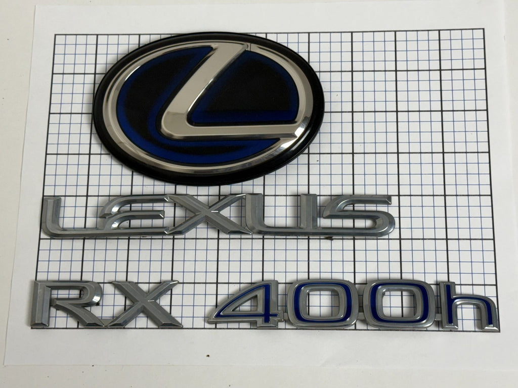 LEXUS Rx400h Blue 2006 - 2008 Rear Trunk Oval Emblem Logo Full Set