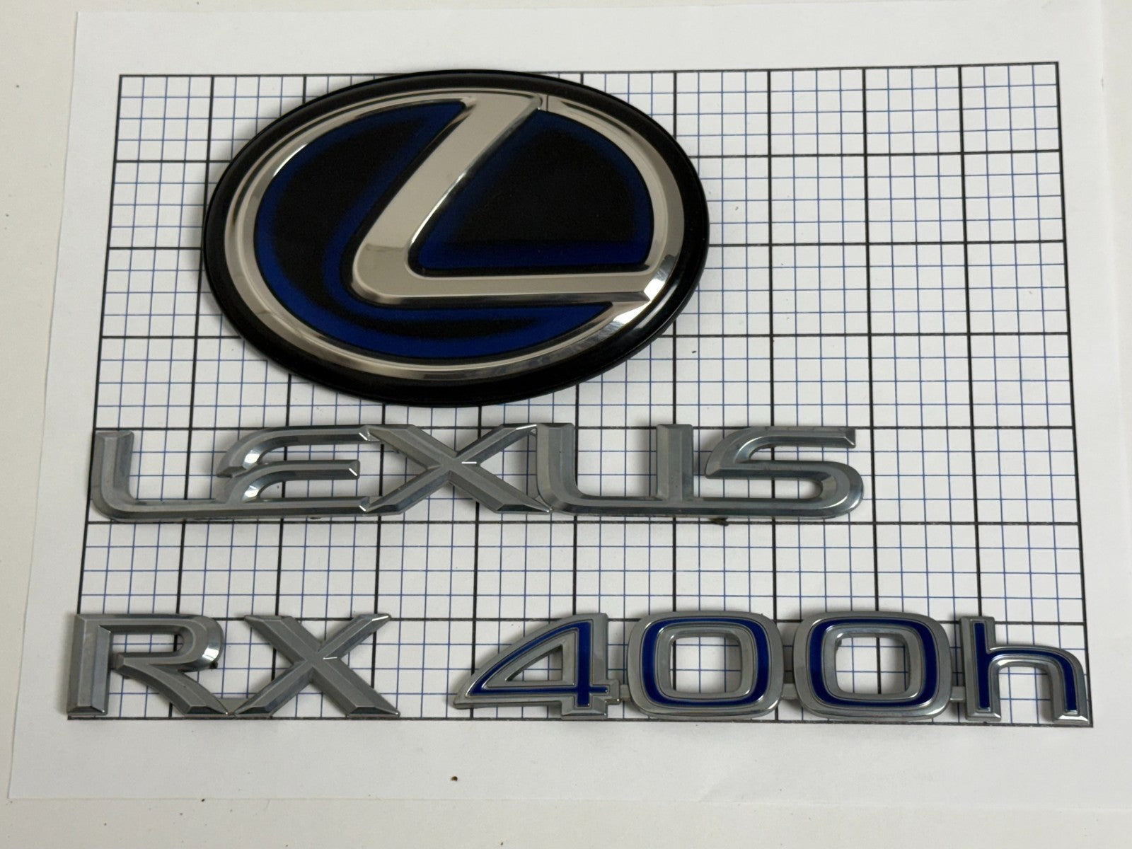 LEXUS Rx400h Blue 2006 - 2008 Rear Trunk Oval Emblem Logo Full Set