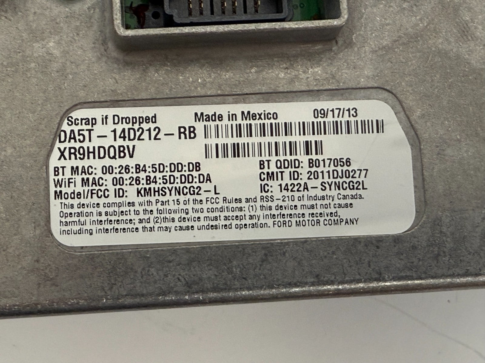 FORD Taurus 2013 Sync APIM Module Dg1t-14f239-bs