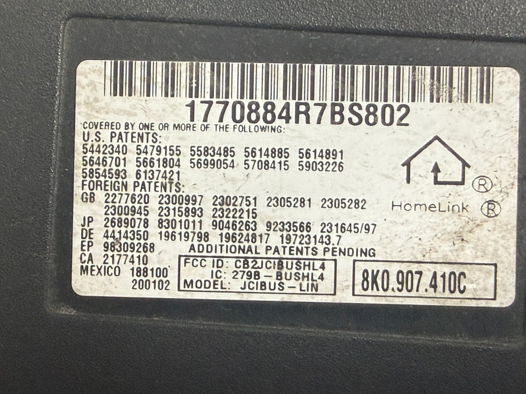 AUDI A4 S4 S5 A5 Q5 Garage Opener Control Module W/ Bracket 8k0907410c 07-16