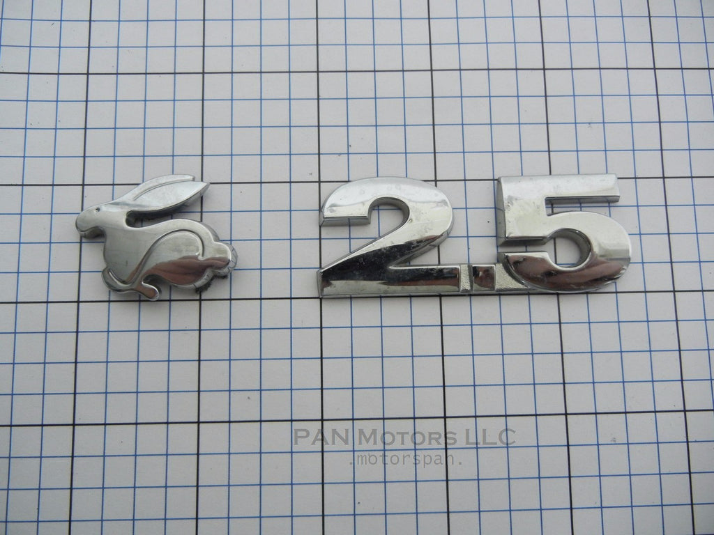 VW Rabbit 2.5 Trunk Emblem Badge Logo