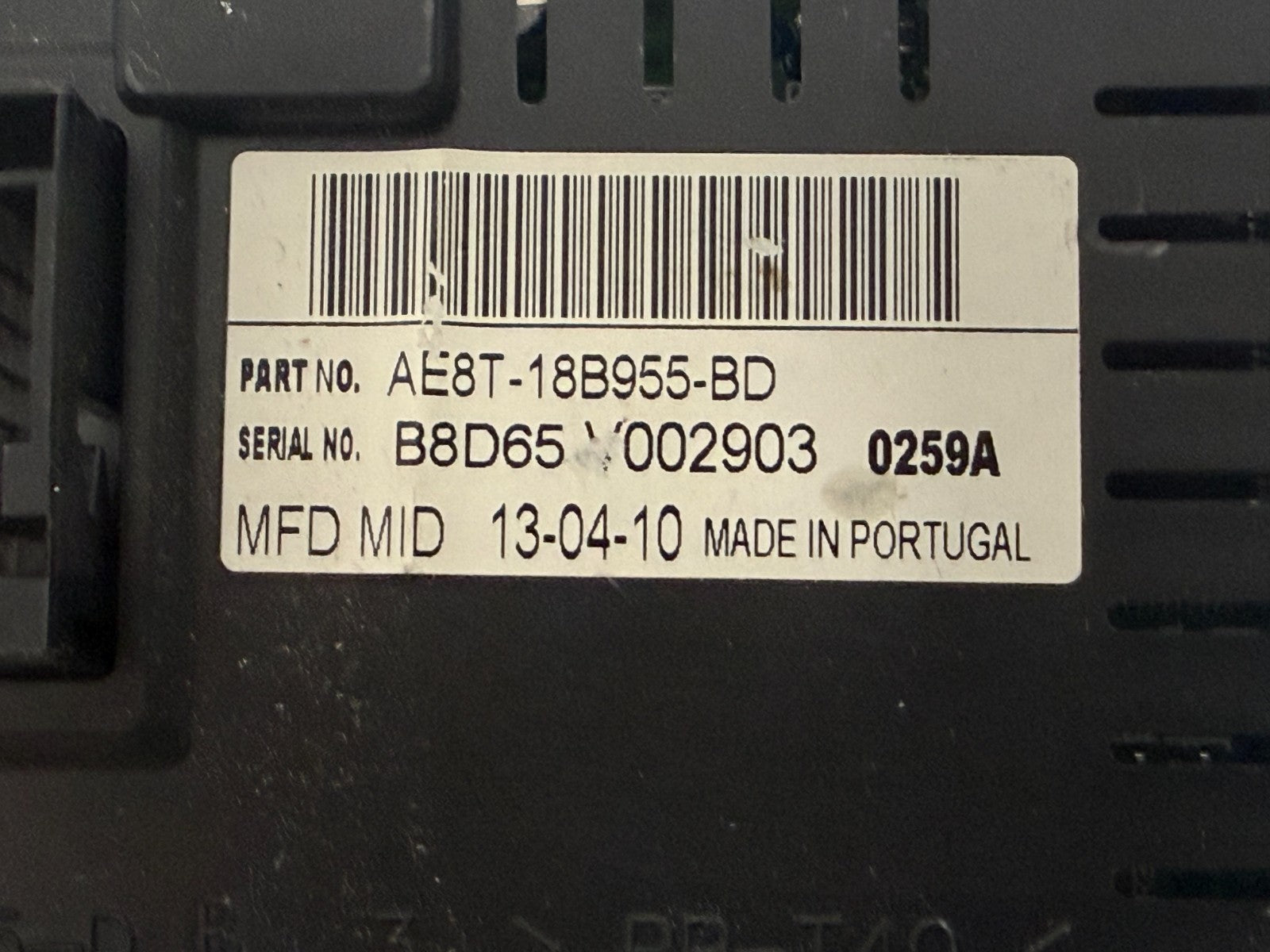 FORD Fiesta 2010 DASH Information Screen Display Ae8t-18b955-bd