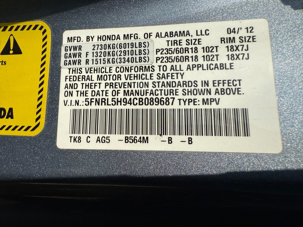 HONDA Odyssey 2012 Center Speedometer Gauge Cluster 78100tk8a320