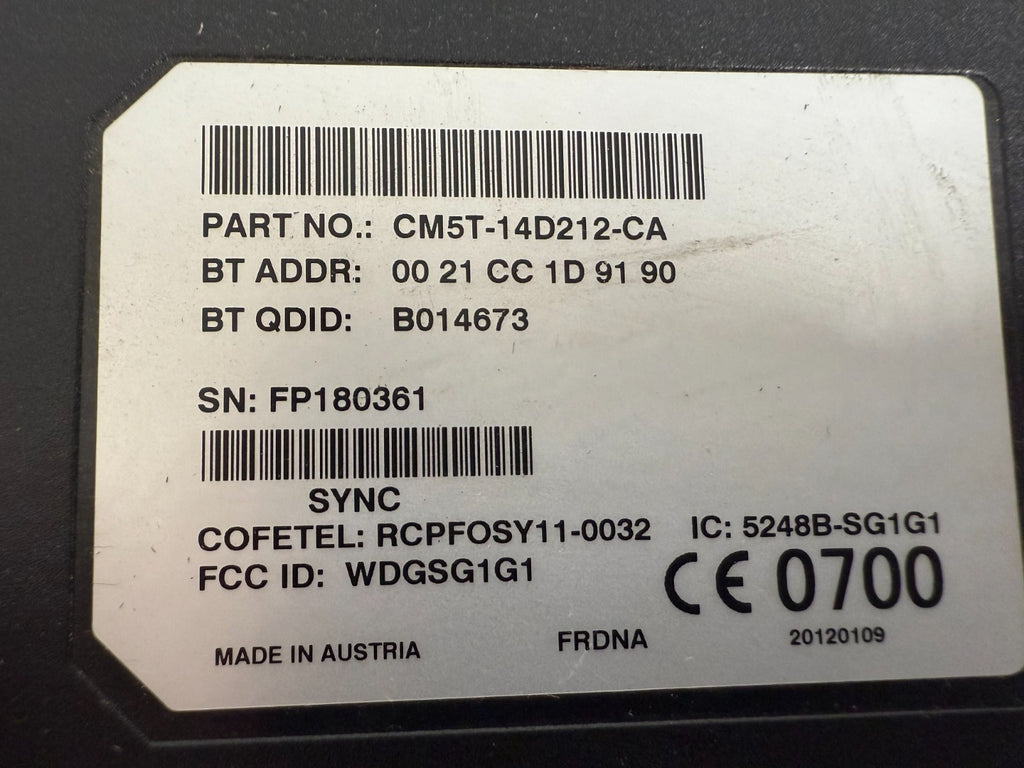 FORD Explorer Focus Voice Recognition Control 2014 Sync Module Cm5t14d212ca